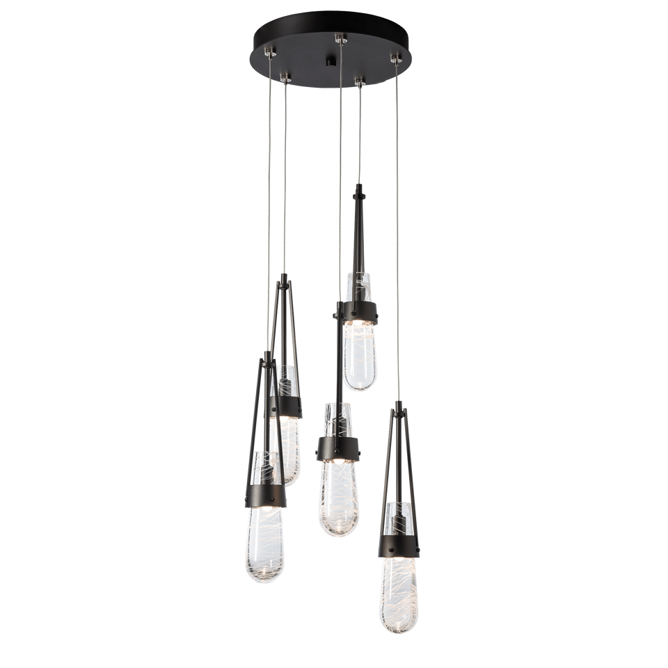 Hubbardton Forge Link 5-Light Blown Glass Pendant with Artisan Craftsmanship and Dimmable Feature