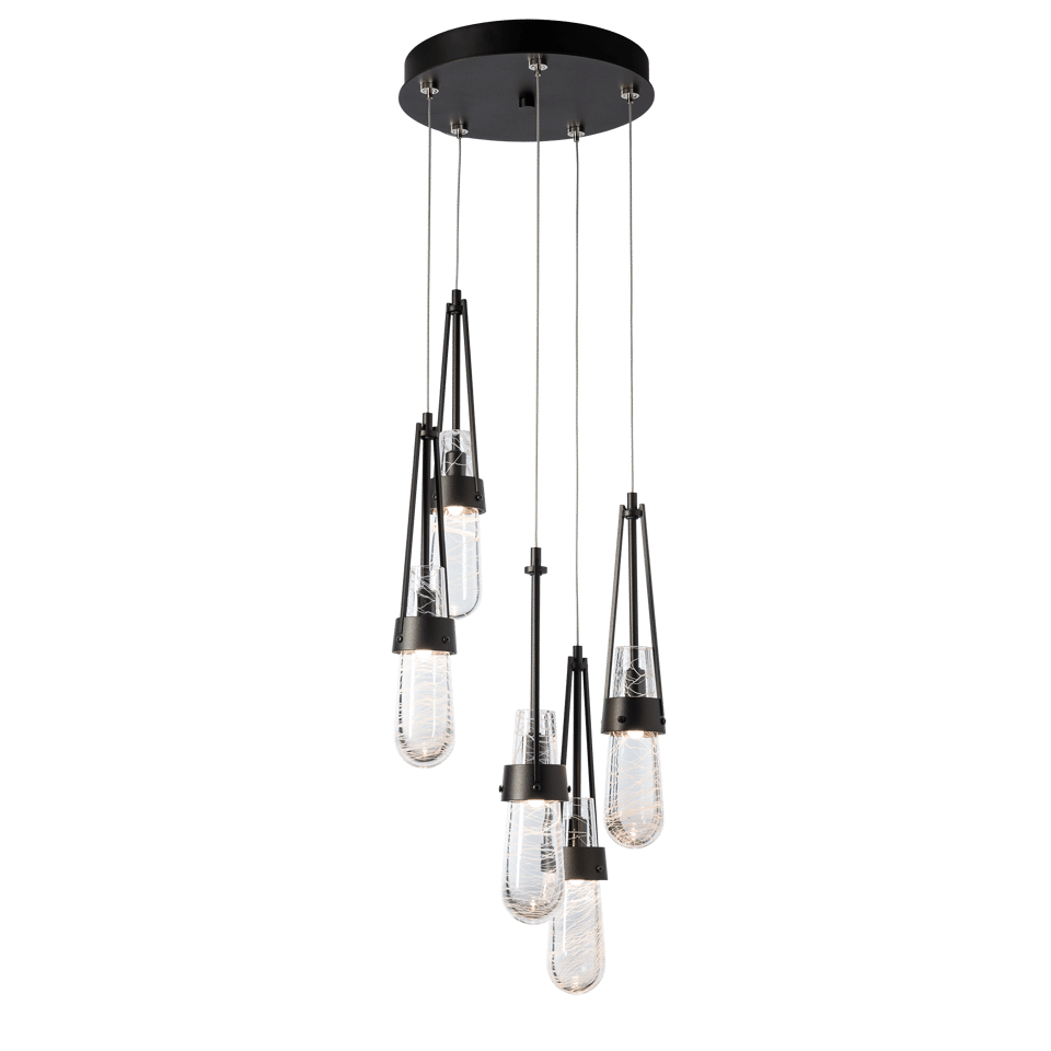 Hubbardton Forge Link 5-Light Blown Glass Pendant with Artisan Craftsmanship and Dimmable Feature