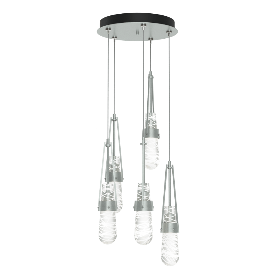 Hubbardton Forge Link 5-Light Blown Glass Pendant with Artisan Craftsmanship and Dimmable Feature