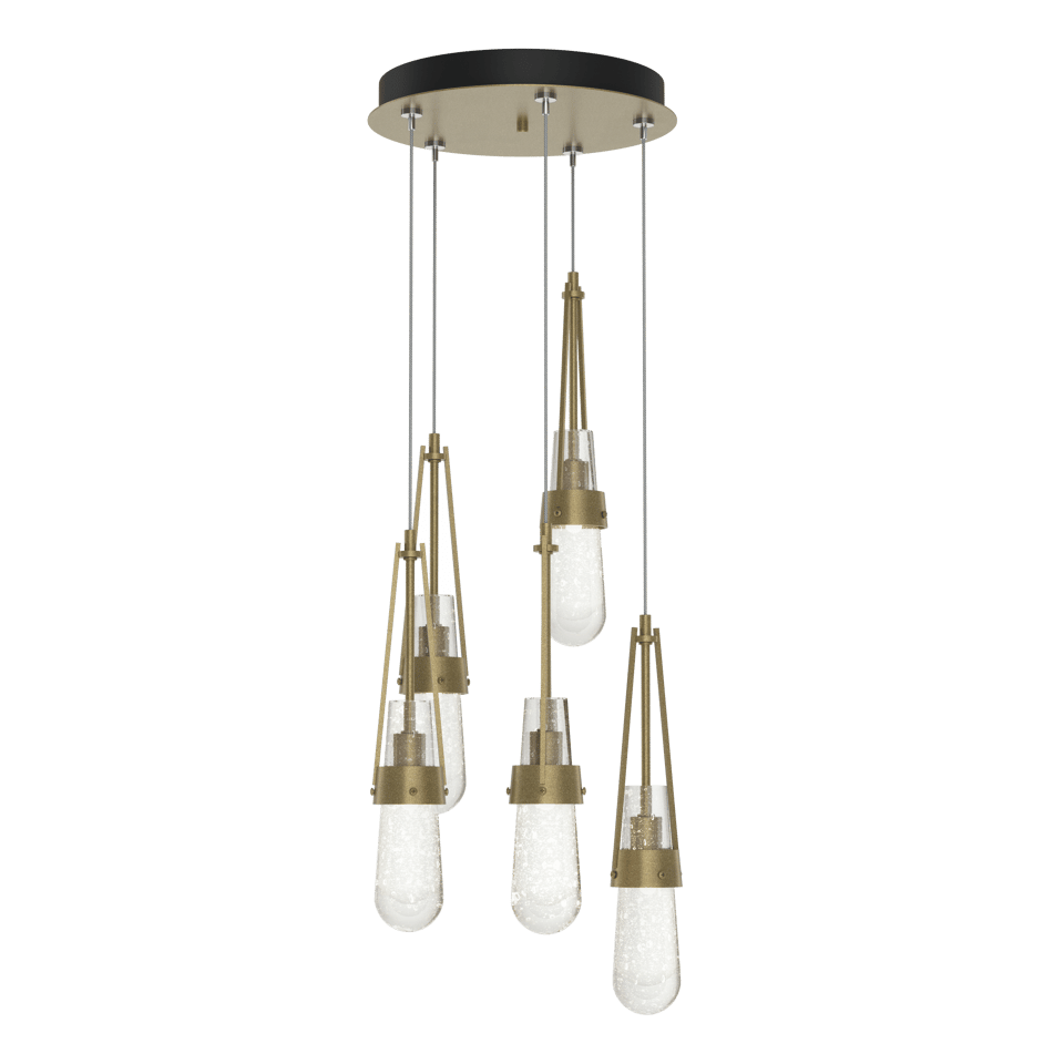 Hubbardton Forge Link 5-Light Blown Glass Pendant with Artisan Craftsmanship and Dimmable Feature