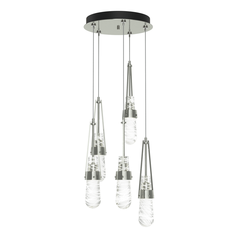 Hubbardton Forge Link 5-Light Blown Glass Pendant with Artisan Craftsmanship and Dimmable Feature