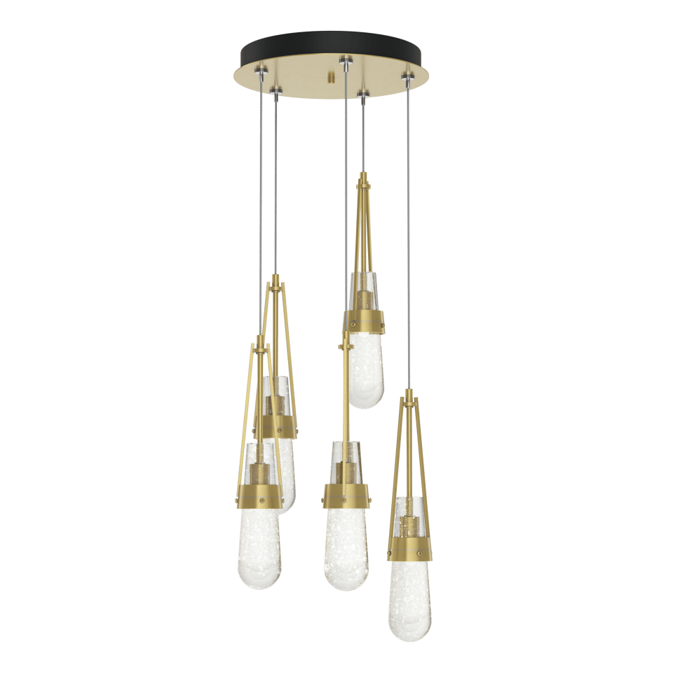 Hubbardton Forge Link 5-Light Blown Glass Pendant with Artisan Craftsmanship and Dimmable Feature