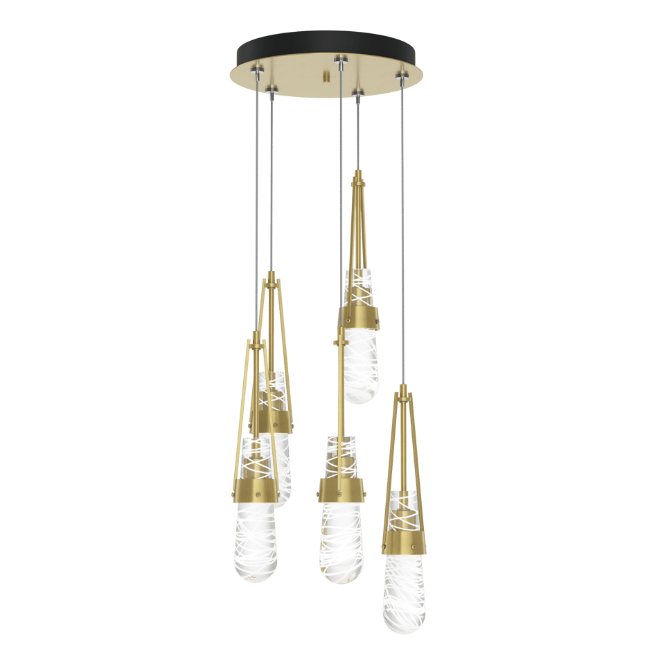 Hubbardton Forge Link 5-Light Blown Glass Pendant with Artisan Craftsmanship and Dimmable Feature