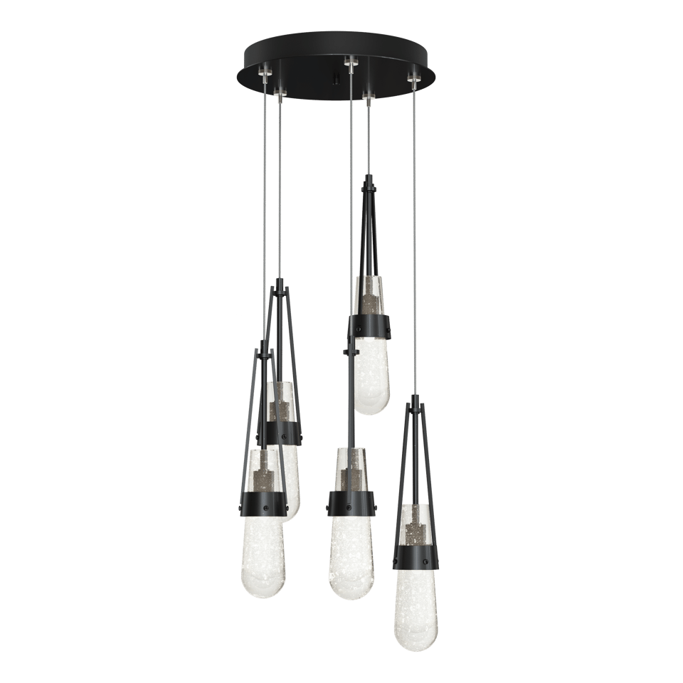 Hubbardton Forge Link 5-Light Blown Glass Pendant with Artisan Craftsmanship and Dimmable Feature