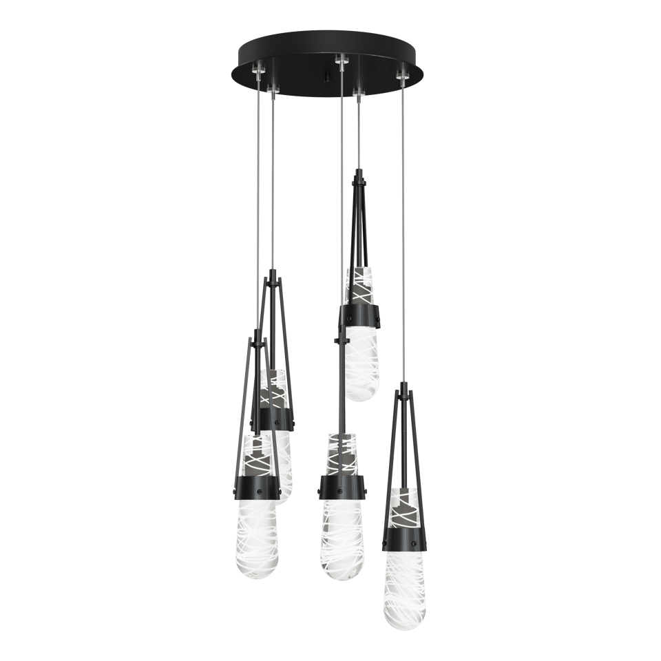 Hubbardton Forge Link 5-Light Blown Glass Pendant with Artisan Craftsmanship and Dimmable Feature