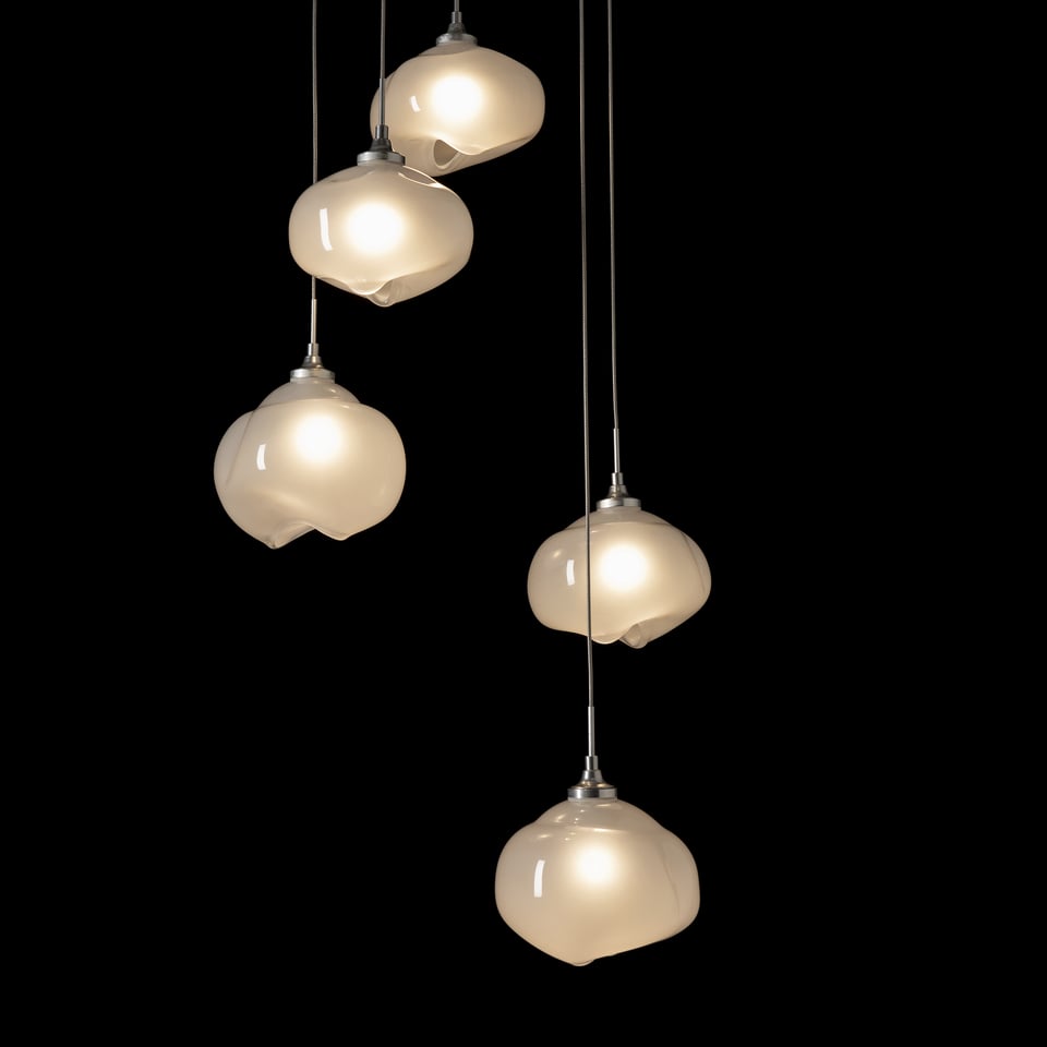 Ume 5-Light Pendant by Hubbardton Forge - Dimmable, Adjustable Hanging Height, Various Finish Options