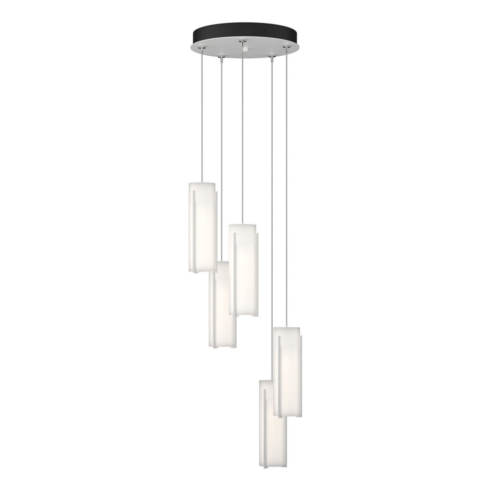 Hubbardton Forge Exos 5-Light Pendant - Customizable Height, Multiple Finishes, Dimmable Lighting