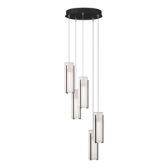 Hubbardton Forge Exos 5-Light Pendant - Customizable Height, Multiple Finishes, Dimmable Lighting