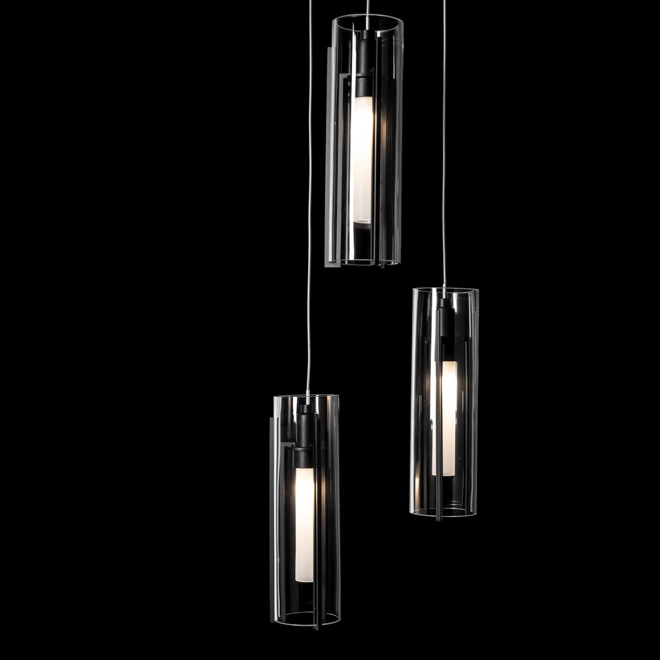 Hubbardton Forge Exos 5-Light Pendant - Customizable Height, Multiple Finishes, Dimmable Lighting