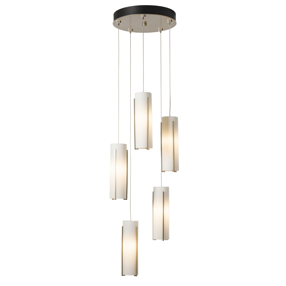 Hubbardton Forge Exos 5-Light Pendant - Customizable Height, Multiple Finishes, Dimmable Lighting