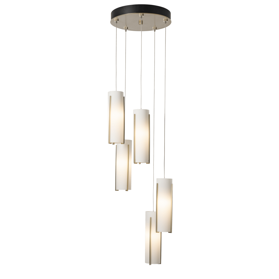 Hubbardton Forge Exos 5-Light Pendant - Customizable Height, Multiple Finishes, Dimmable Lighting