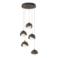 Brooklyn 5-Light Double Shade Pendant Chandelier with Customizable Finishes by Hubbardton Forge