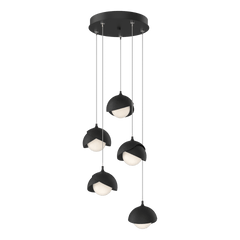 Brooklyn 5-Light Double Shade Pendant Chandelier with Customizable Finishes by Hubbardton Forge