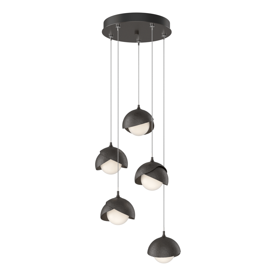 Brooklyn 5-Light Double Shade Pendant Chandelier with Customizable Finishes by Hubbardton Forge