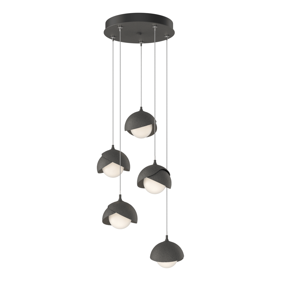 Brooklyn 5-Light Double Shade Pendant Chandelier with Customizable Finishes by Hubbardton Forge