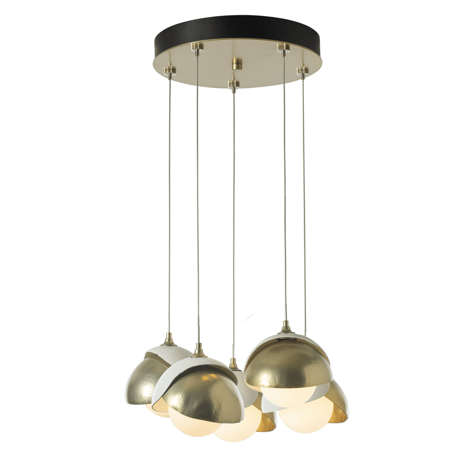 Brooklyn 5-Light Double Shade Pendant Chandelier with Customizable Finishes by Hubbardton Forge