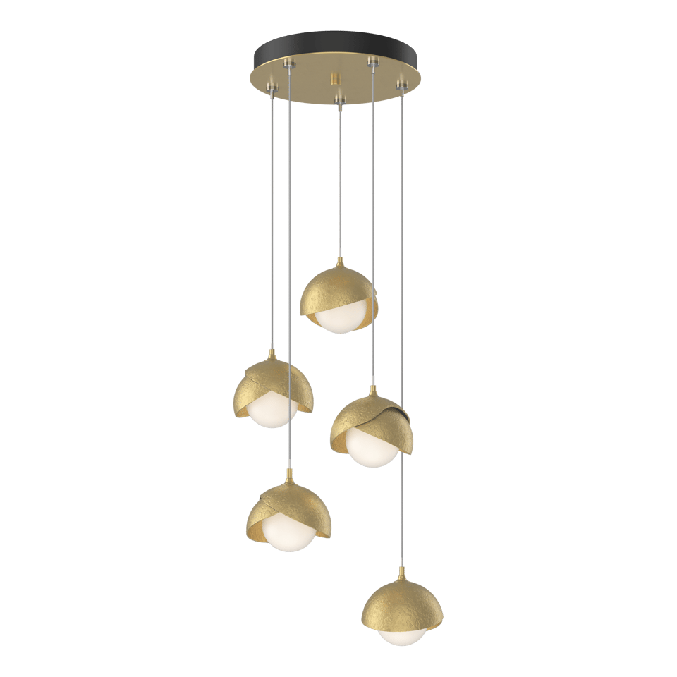 Brooklyn 5-Light Double Shade Pendant Chandelier with Customizable Finishes by Hubbardton Forge