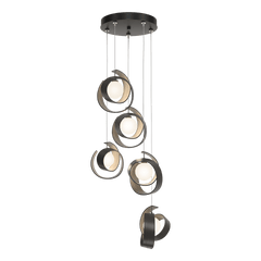 Hubbardton Forge Riza 5-Light Pendant Chandelier with Opal Glass Shades & Dimmable Design