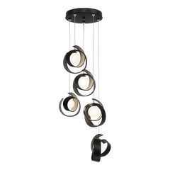 Hubbardton Forge Riza 5-Light Pendant Chandelier with Opal Glass Shades & Dimmable Design