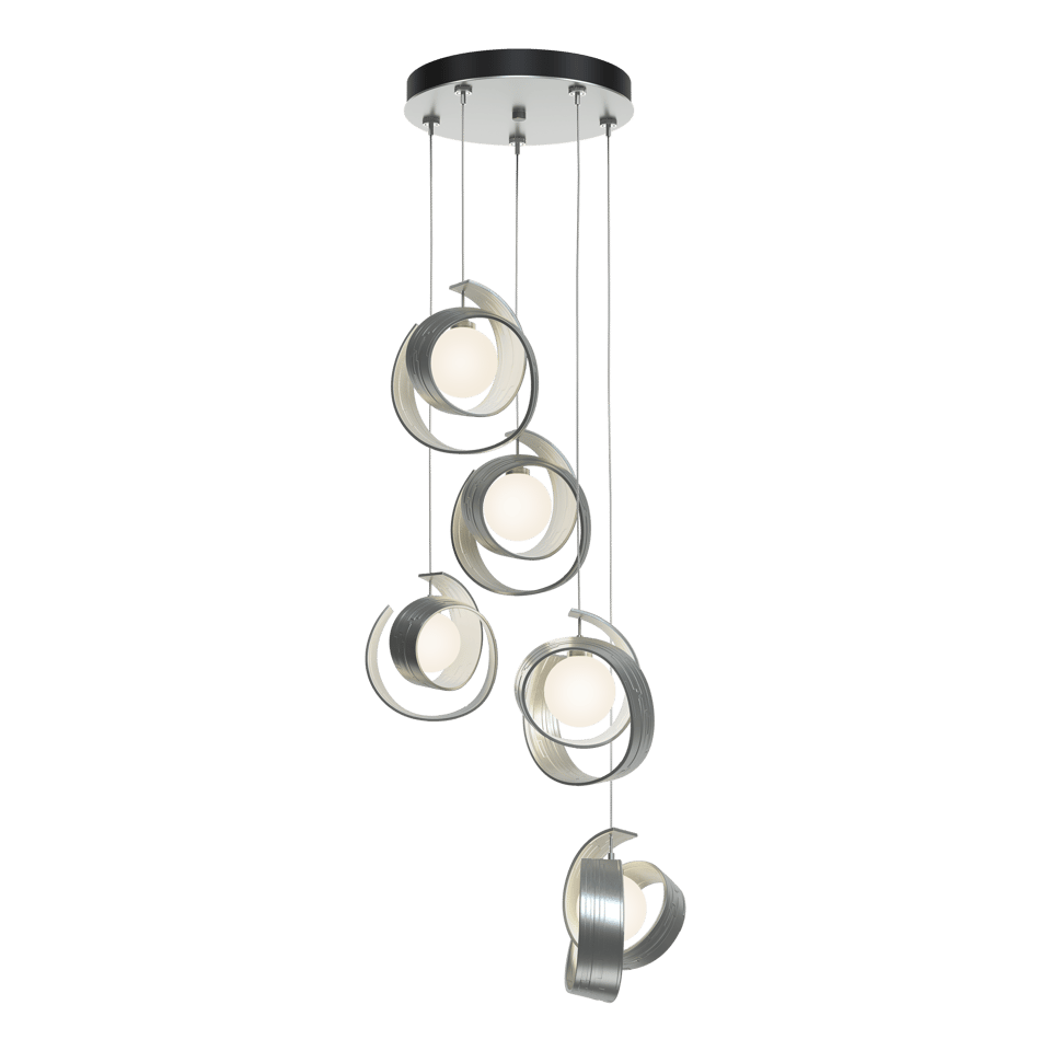 Hubbardton Forge Riza 5-Light Pendant Chandelier with Opal Glass Shades & Dimmable Design