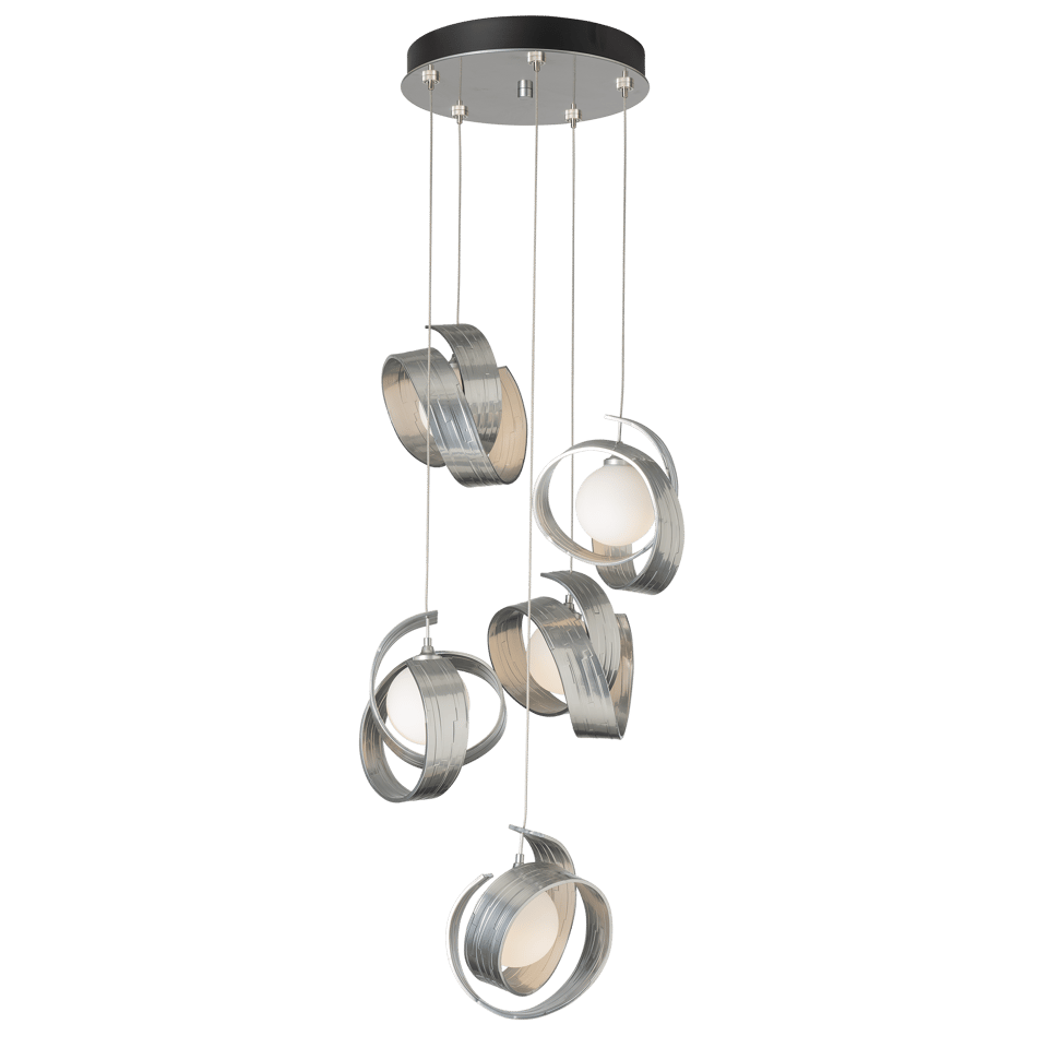 Hubbardton Forge Riza 5-Light Pendant Chandelier with Opal Glass Shades & Dimmable Design