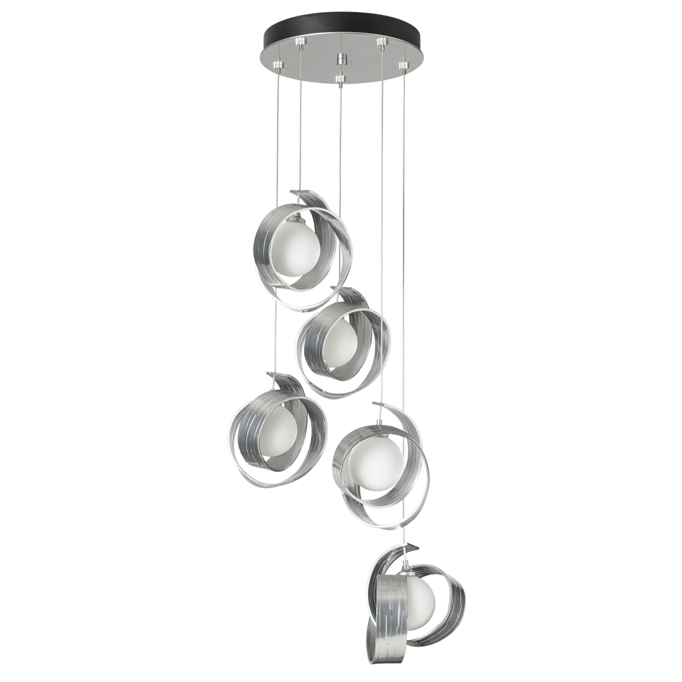 Hubbardton Forge Riza 5-Light Pendant Chandelier with Opal Glass Shades & Dimmable Design