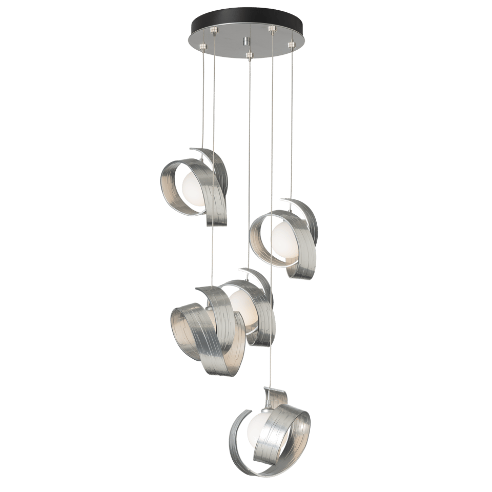 Hubbardton Forge Riza 5-Light Pendant Chandelier with Opal Glass Shades & Dimmable Design