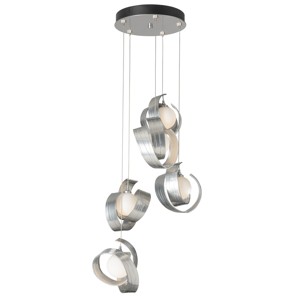 Hubbardton Forge Riza 5-Light Pendant Chandelier with Opal Glass Shades & Dimmable Design