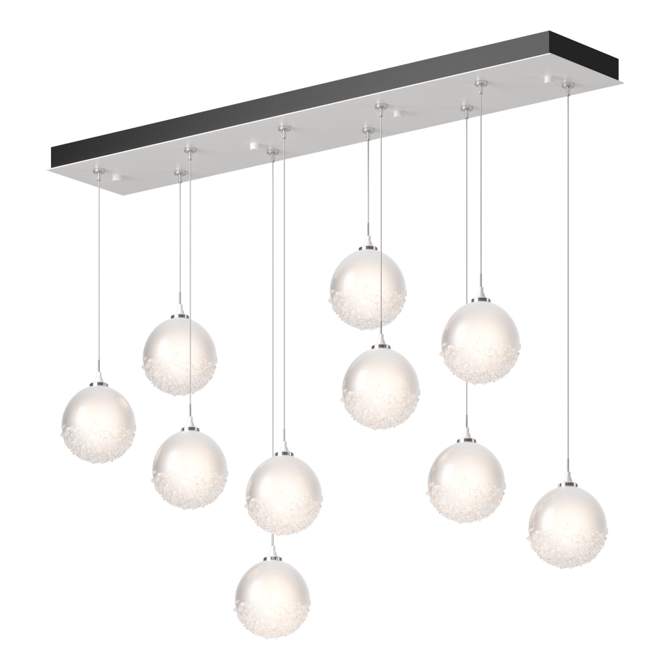 Hubbardton Forge Fritz Globe 10-Light Pendant – Adjustable Height, Dimmable, UL Damp Rated, Glass Spheres