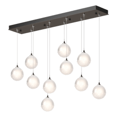 Hubbardton Forge Fritz Globe 10-Light Pendant – Adjustable Height, Dimmable, UL Damp Rated, Glass Spheres