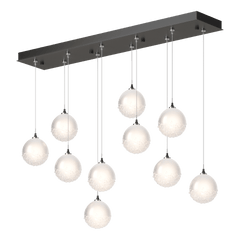 Hubbardton Forge Fritz Globe 10-Light Pendant – Adjustable Height, Dimmable, UL Damp Rated, Glass Spheres