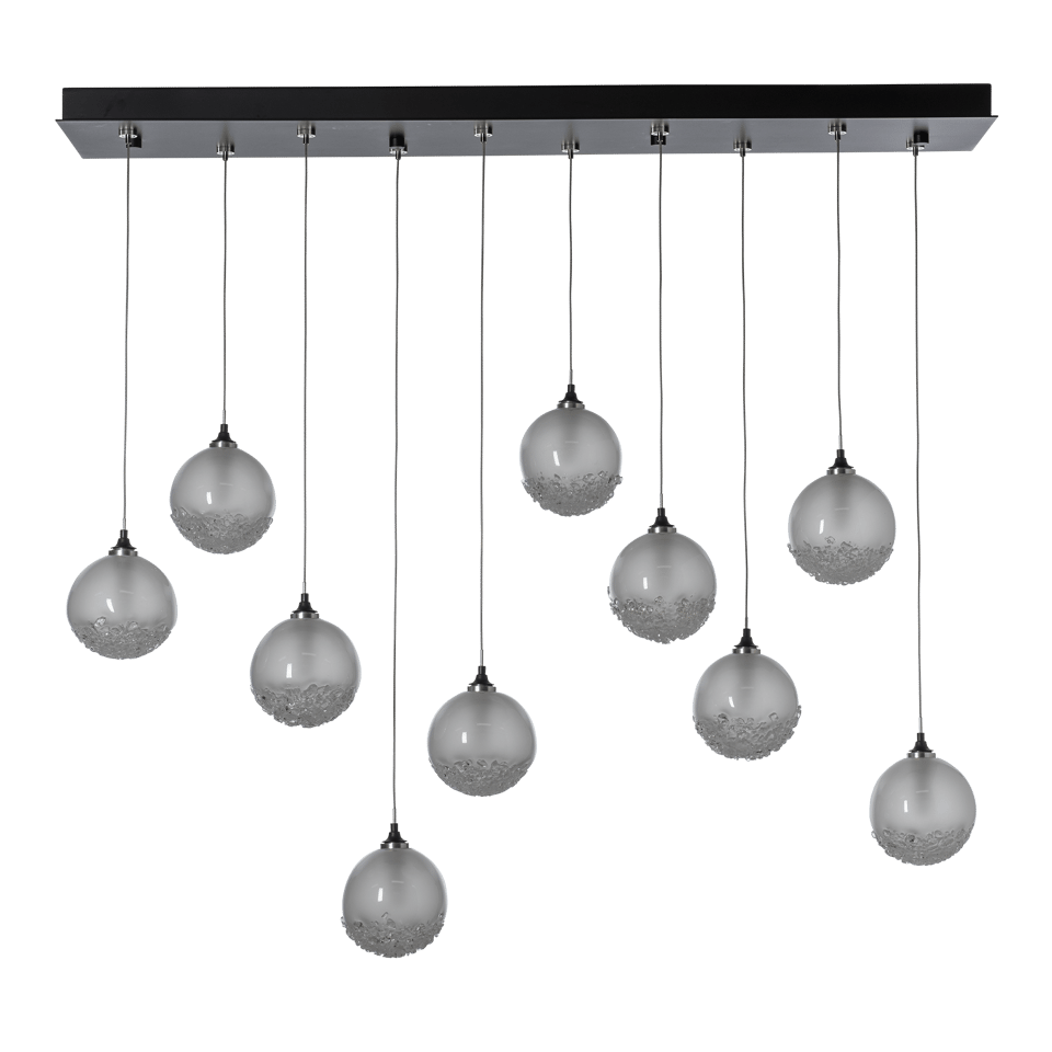 Hubbardton Forge Fritz Globe 10-Light Pendant – Adjustable Height, Dimmable, UL Damp Rated, Glass Spheres