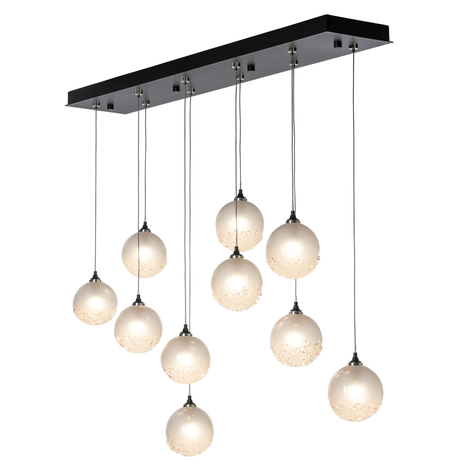 Hubbardton Forge Fritz Globe 10-Light Pendant – Adjustable Height, Dimmable, UL Damp Rated, Glass Spheres