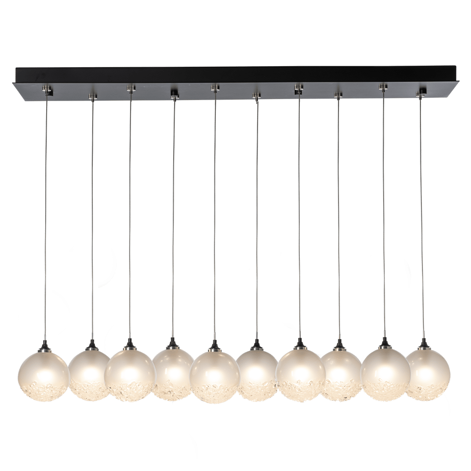 Hubbardton Forge Fritz Globe 10-Light Pendant – Adjustable Height, Dimmable, UL Damp Rated, Glass Spheres