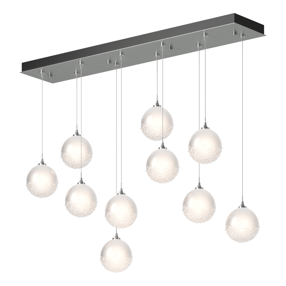 Hubbardton Forge Fritz Globe 10-Light Pendant – Adjustable Height, Dimmable, UL Damp Rated, Glass Spheres