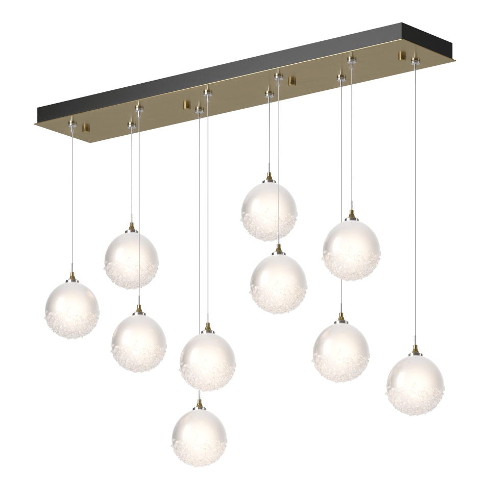 Hubbardton Forge Fritz Globe 10-Light Pendant – Adjustable Height, Dimmable, UL Damp Rated, Glass Spheres