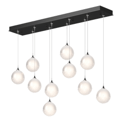 Hubbardton Forge Fritz Globe 10-Light Pendant – Adjustable Height, Dimmable, UL Damp Rated, Glass Spheres