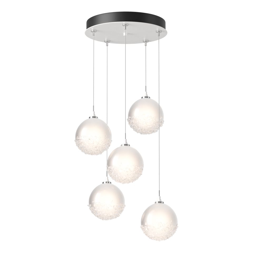 Hubbardton Forge Fritz Globe 5-Light Pendant - Dimmable, Elegant Design with Frosted Glass Shades