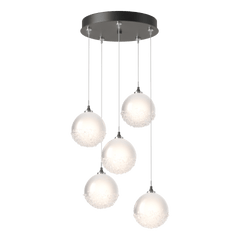 Hubbardton Forge Fritz Globe 5-Light Pendant - Dimmable, Elegant Design with Frosted Glass Shades