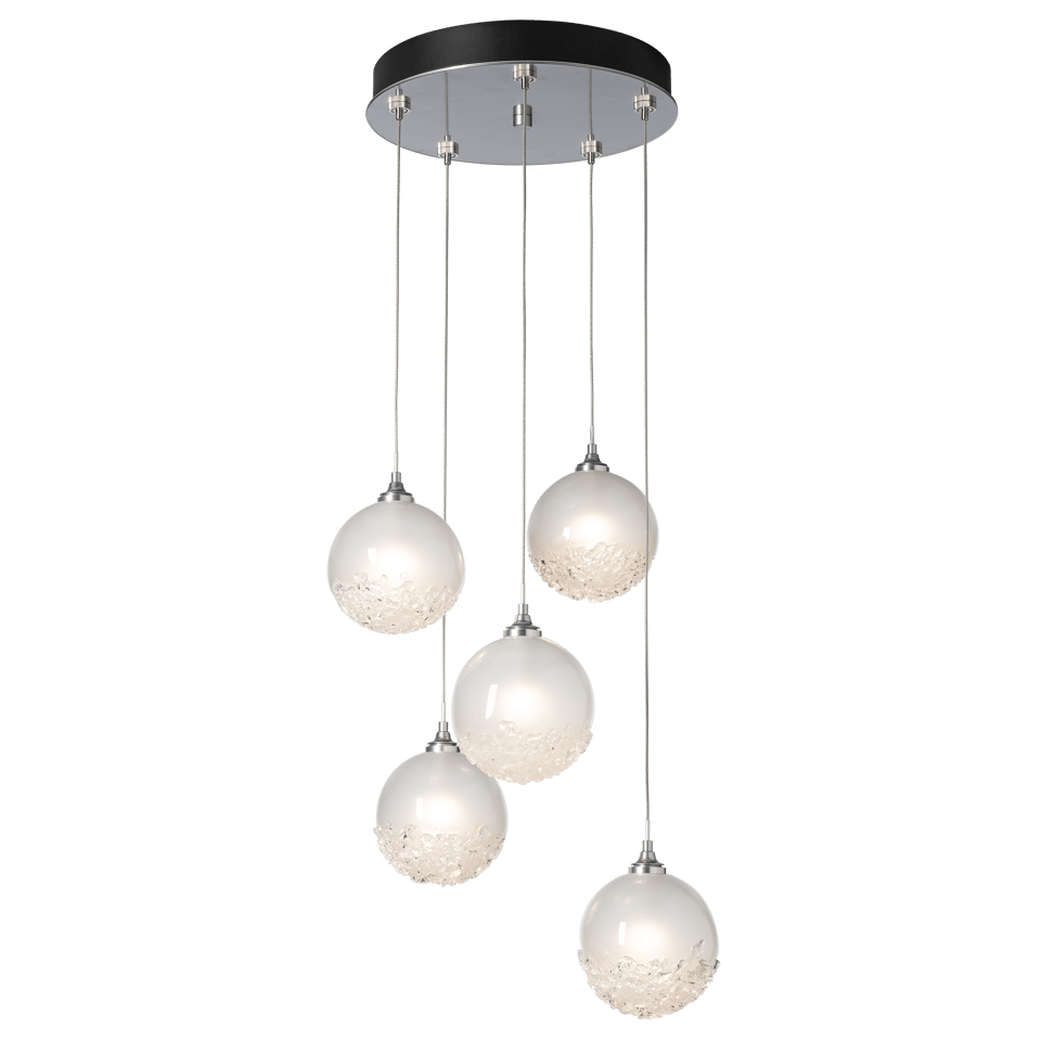 Hubbardton Forge Fritz Globe 5-Light Pendant - Dimmable, Elegant Design with Frosted Glass Shades