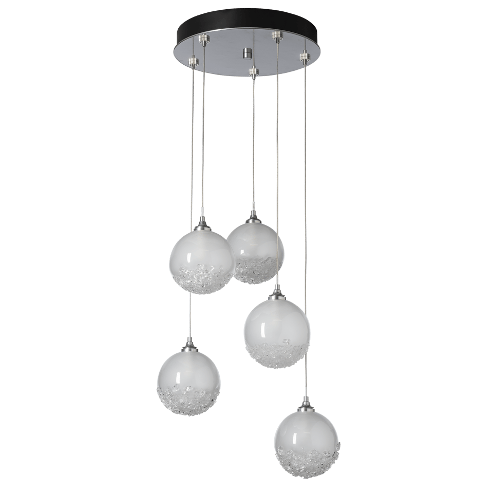 Hubbardton Forge Fritz Globe 5-Light Pendant - Dimmable, Elegant Design with Frosted Glass Shades