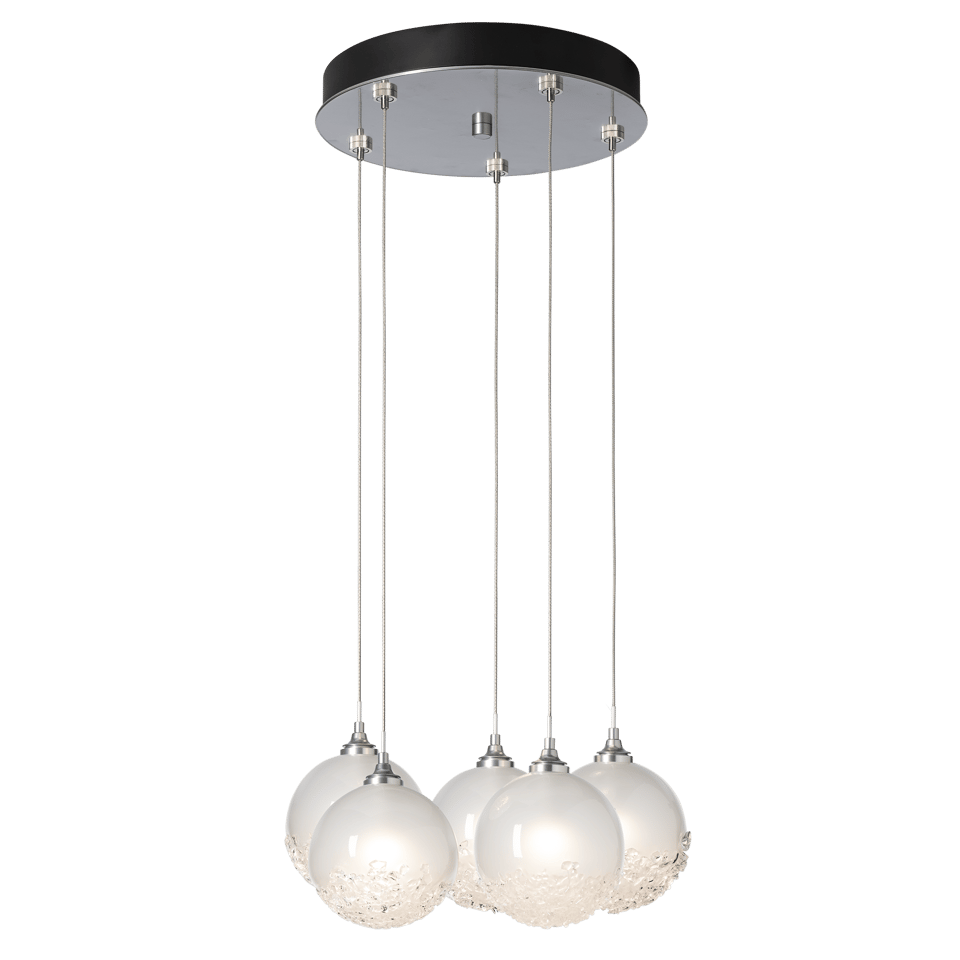 Hubbardton Forge Fritz Globe 5-Light Pendant - Dimmable, Elegant Design with Frosted Glass Shades