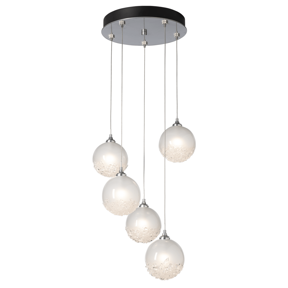 Hubbardton Forge Fritz Globe 5-Light Pendant - Dimmable, Elegant Design with Frosted Glass Shades