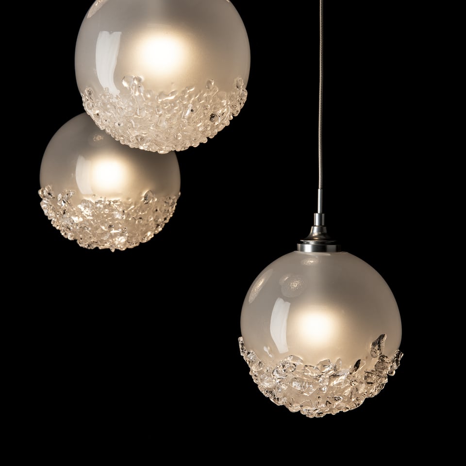 Hubbardton Forge Fritz Globe 5-Light Pendant - Dimmable, Elegant Design with Frosted Glass Shades