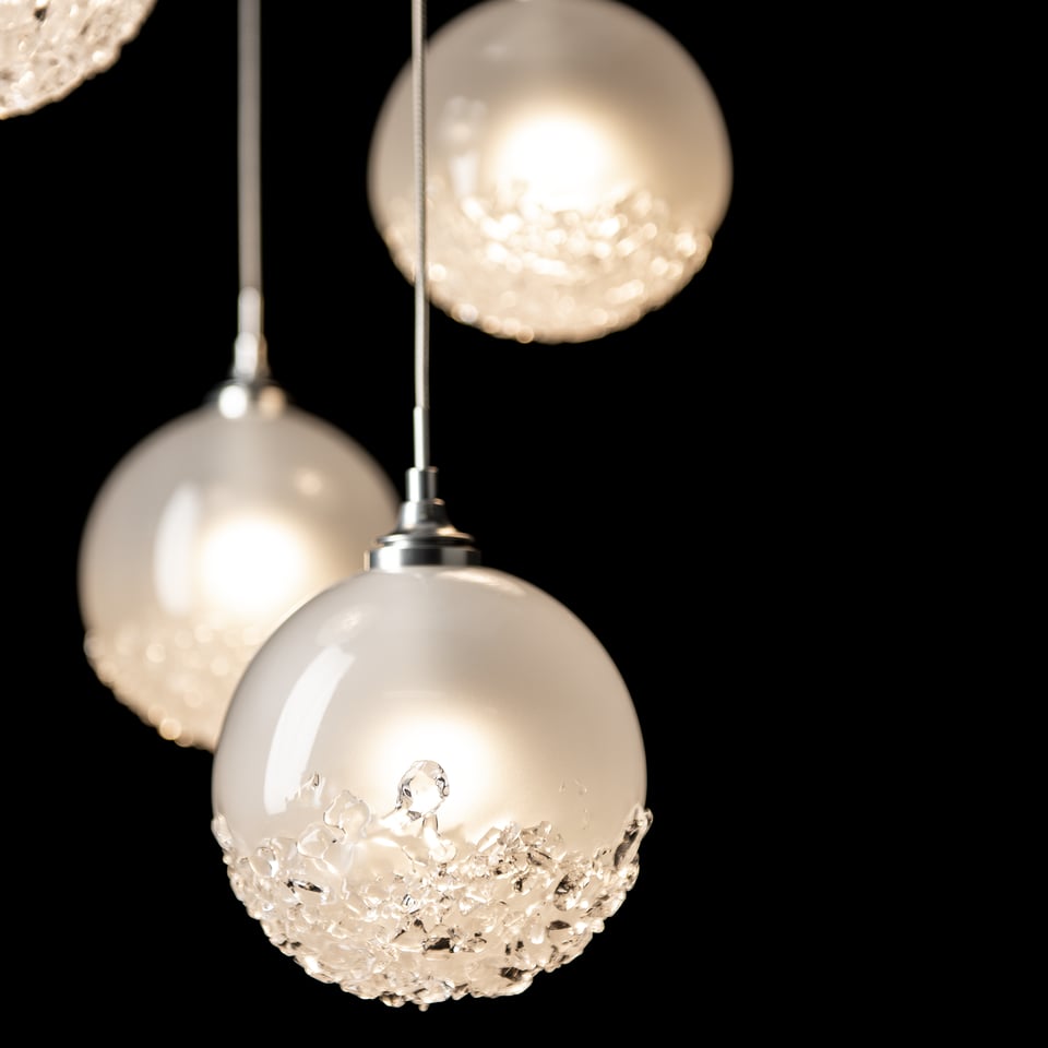 Hubbardton Forge Fritz Globe 5-Light Pendant - Dimmable, Elegant Design with Frosted Glass Shades