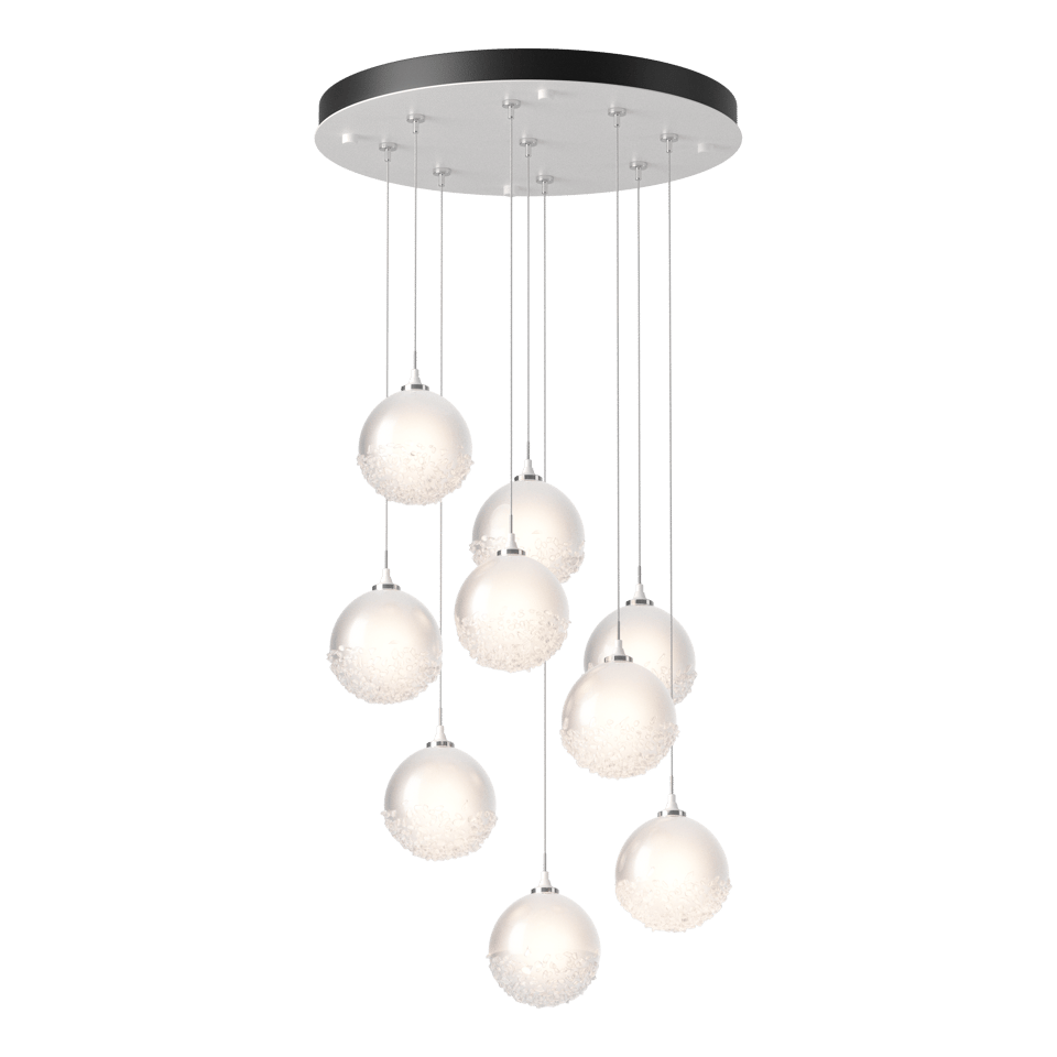 Hubbardton Forge Fritz Globe 9-Light Pendant Fixture with Dimmable Feature and Elegant Glass Spheres