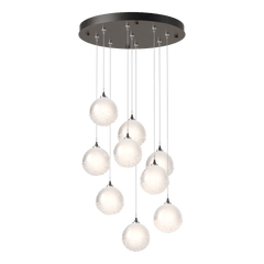 Hubbardton Forge Fritz Globe 9-Light Pendant Fixture with Dimmable Feature and Elegant Glass Spheres