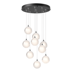 Hubbardton Forge Fritz Globe 9-Light Pendant Fixture with Dimmable Feature and Elegant Glass Spheres