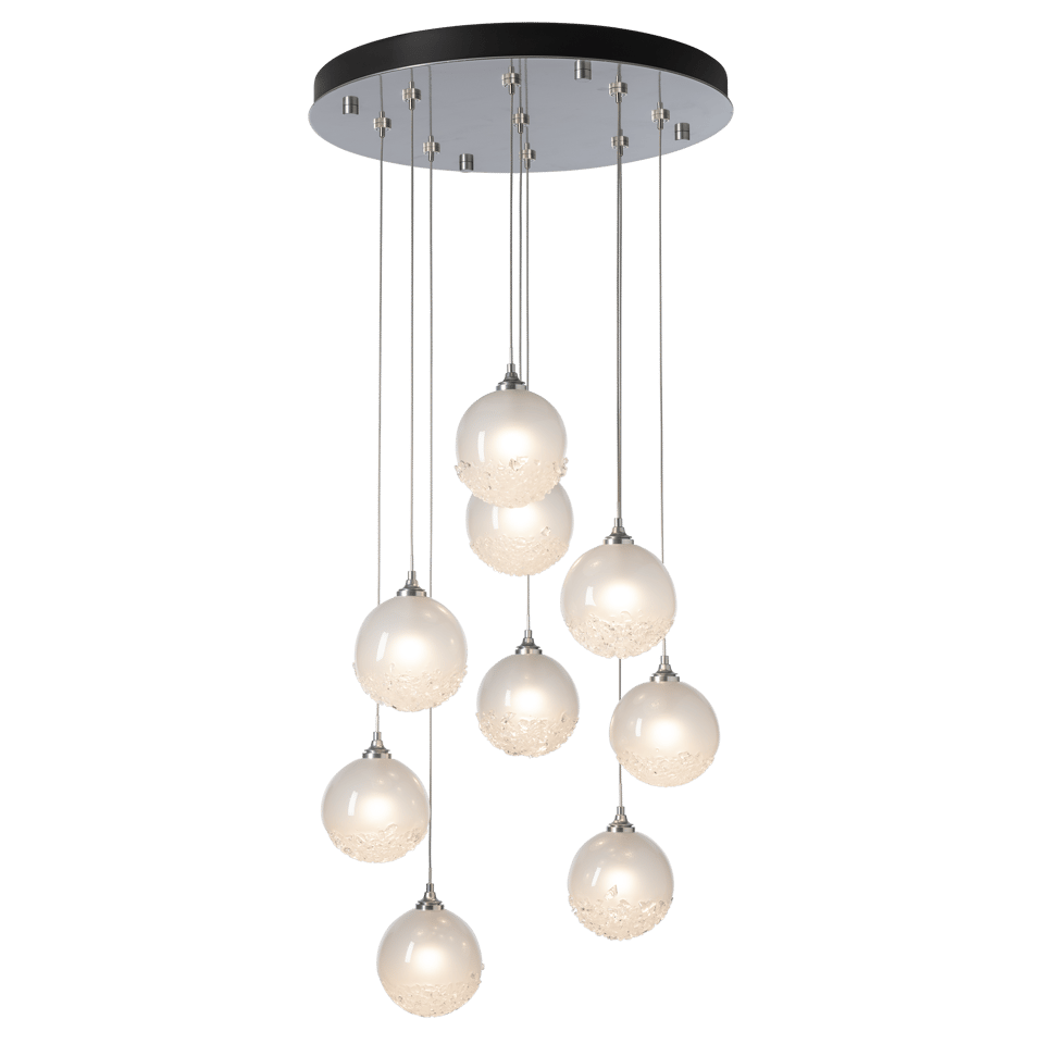 Hubbardton Forge Fritz Globe 9-Light Pendant Fixture with Dimmable Feature and Elegant Glass Spheres