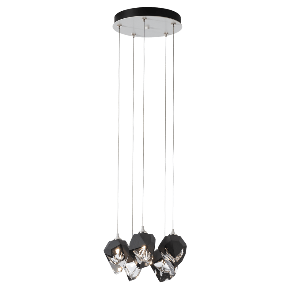 Chrysalis 5-Light Crystal Pendant by Hubbardton Forge - Dimmable, Adjustable Height, UL Damp Rated